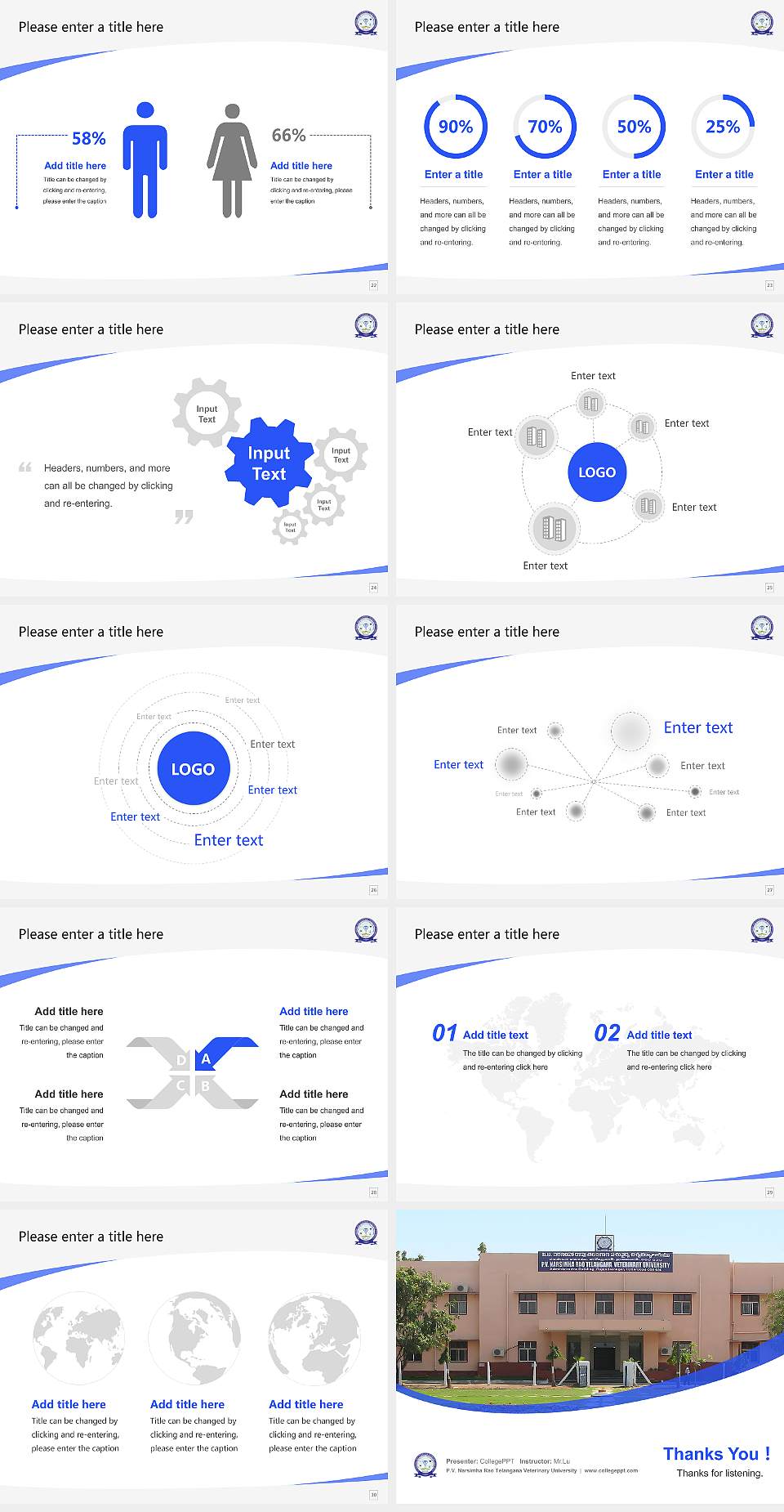 P.V. Narsimha Rao Telangana Veterinary University Course/Courseware Creation PPT Template4:3 ratio PPT effect preview image4