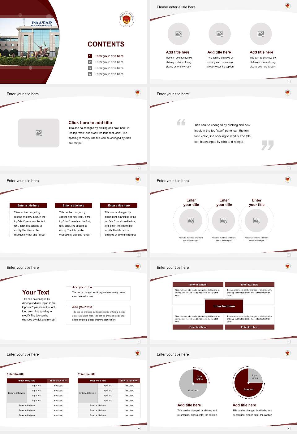 Pratap University Course/Courseware Creation PPT Template16:9 ratio PPT effect preview image2