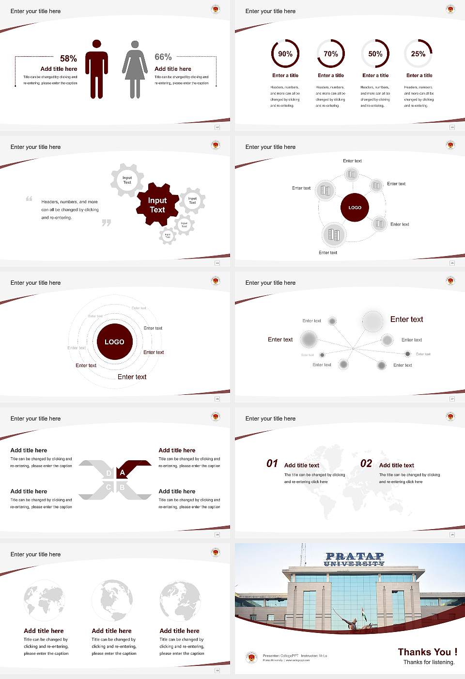 Pratap University Course/Courseware Creation PPT Template16:9 ratio PPT effect preview image4
