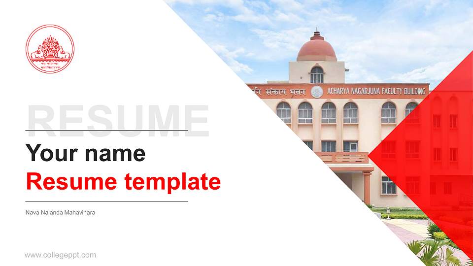 Nava Nalanda Mahavihara Resume PPT Template16:9 ratio PPT effect preview image