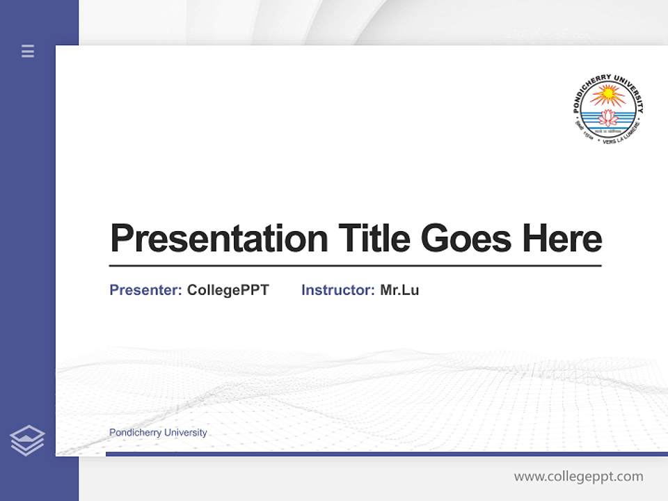 Pondicherry University Thesis Proposal/Graduation Defense PPT Template4:3 ratio PPT effect preview image5