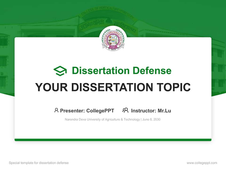 Narendra Deva University of Agriculture & Technology Graduation Thesis Defense PPT Template4:3 ratio PPT effect preview image7
