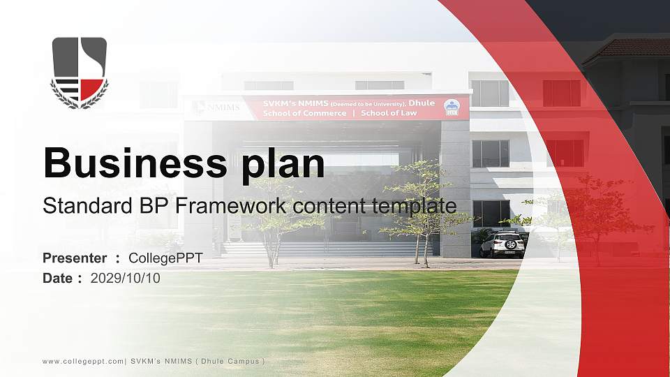 SVKM’s NMIMS（Dhule Campus） Competition/Entrepreneurship Contest PPT Template16:9 ratio PPT effect preview image