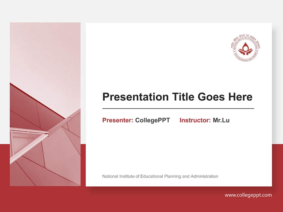 National Institute of Educational Planning and Administration General PPT Template4:3 ratio PPT effect preview image6