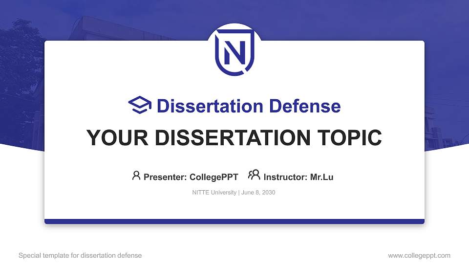 NITTE University Graduation Thesis Defense PPT Template16:9 ratio PPT effect preview image