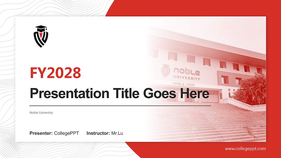 Noble University Academic Presentation/Research Findings Report PPT Template16:9 ratio PPT effect preview image