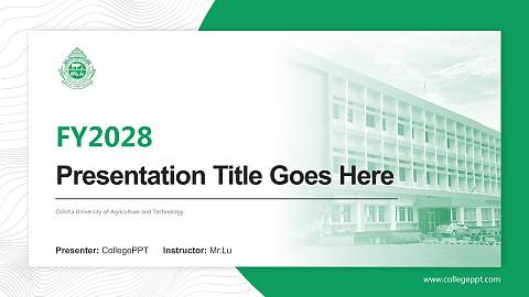 Odisha University of Agriculture and Technology Academic Presentation/Research Findings Report PPT Template