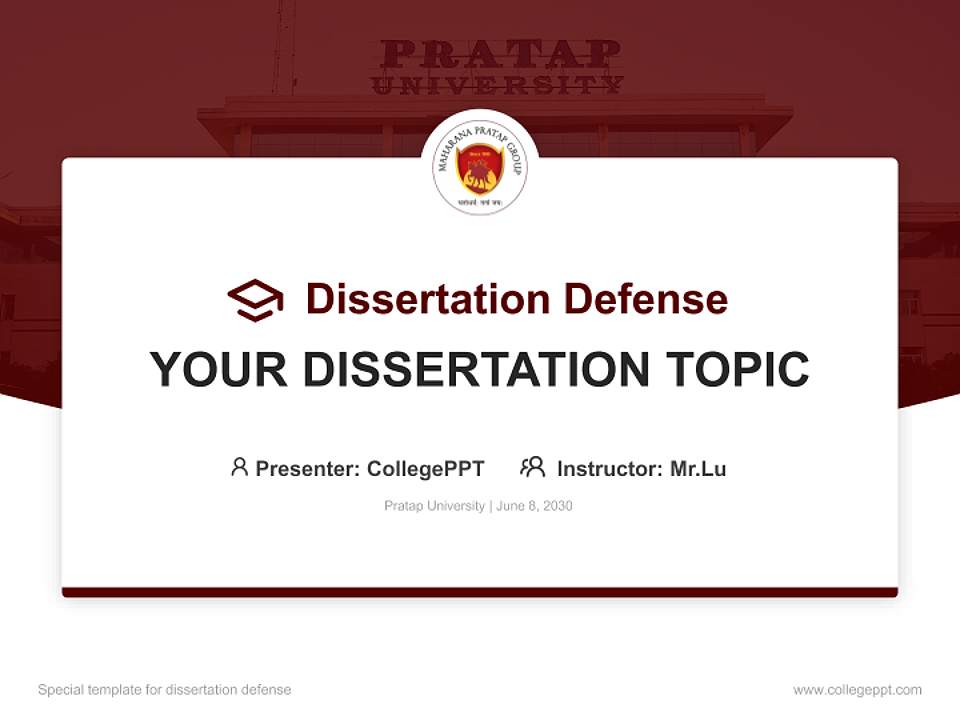 Pratap University Graduation Thesis Defense PPT Template4:3 ratio PPT effect preview image7