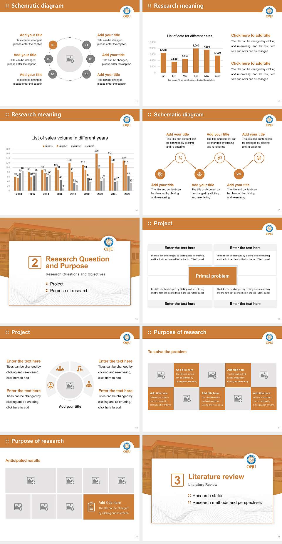 O.P. Jindal University Graduation Thesis Defense PPT Template4:3 ratio PPT effect preview image3