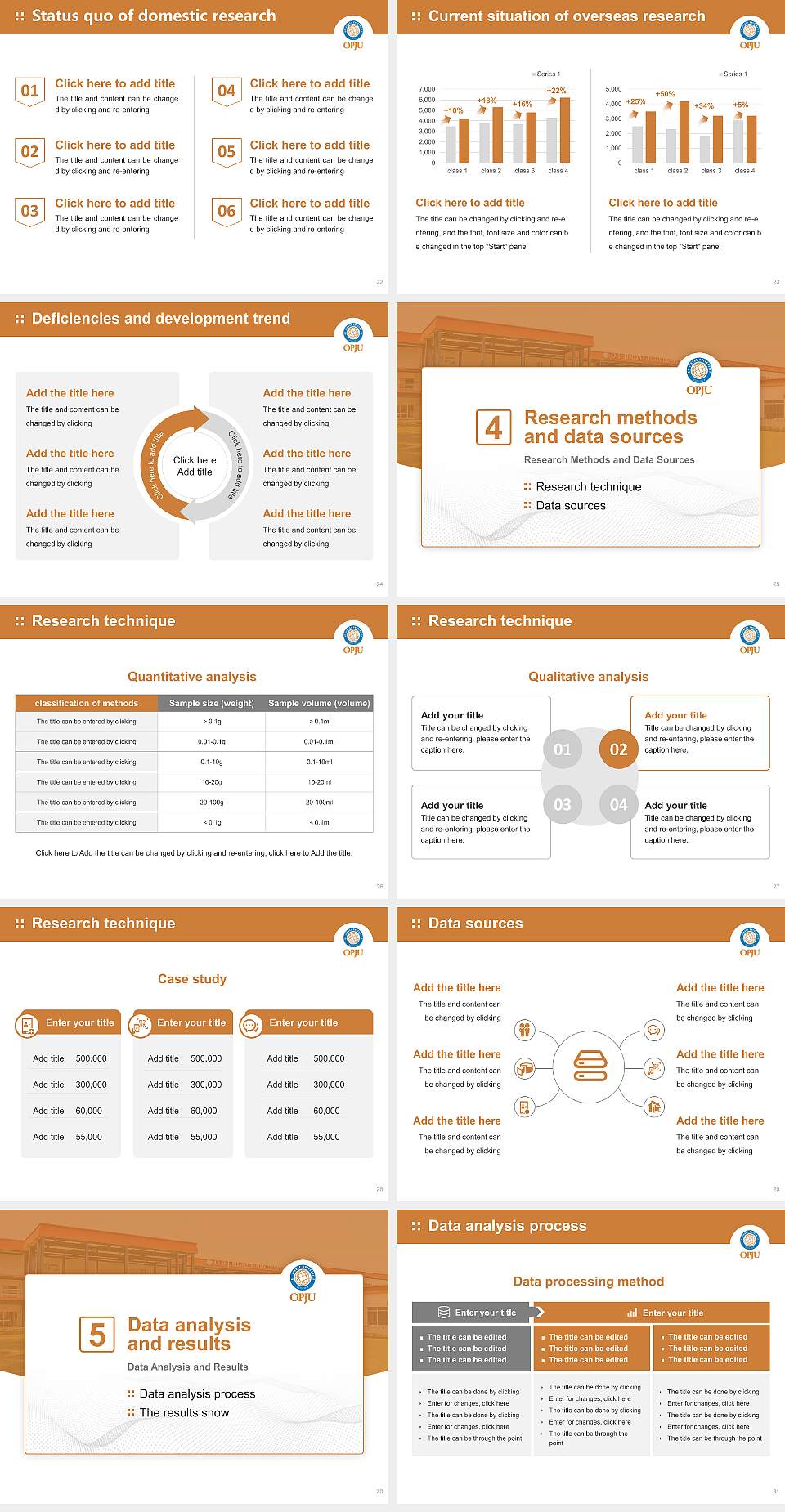 O.P. Jindal University Graduation Thesis Defense PPT Template4:3 ratio PPT effect preview image4