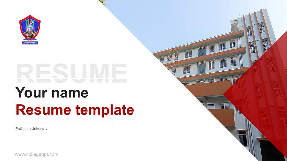 Patliputra University Resume PPT Template16:9 ratio PPT effect preview image