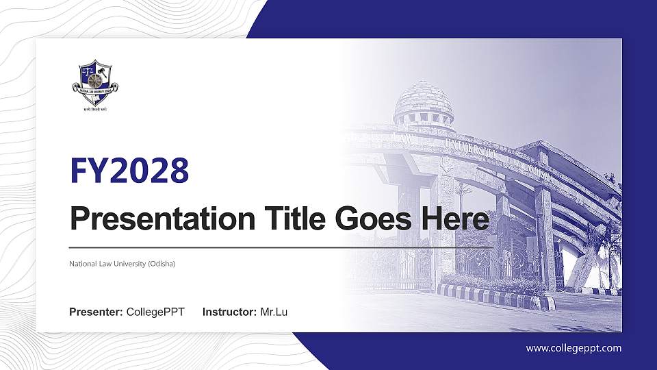 National Law University (Odisha) Academic Presentation/Research Findings Report PPT Template16:9 ratio PPT effect preview image