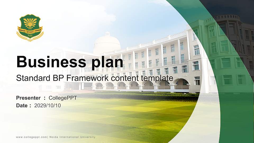 Noida International University Competition/Entrepreneurship Contest PPT Template16:9 ratio PPT effect preview image