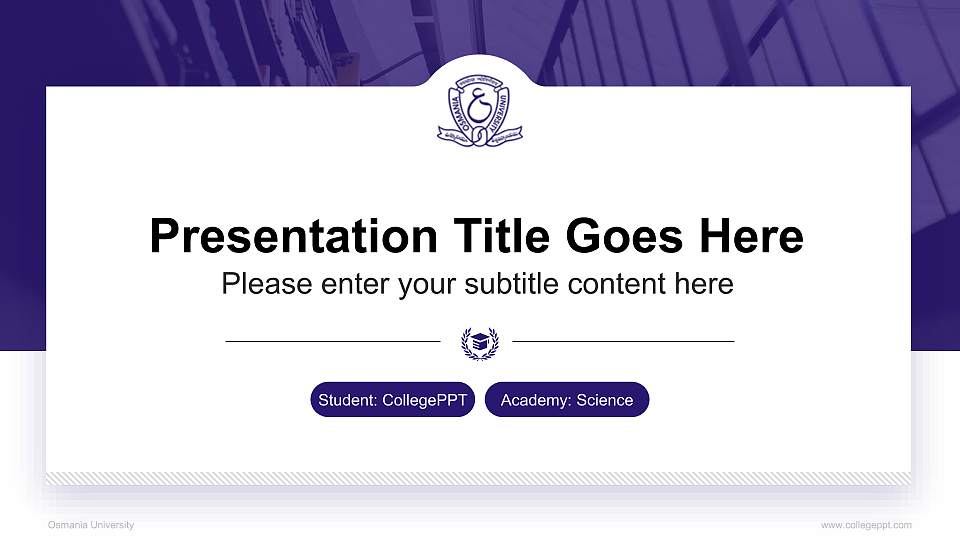 Osmania University National Scholarship Defense PPT Template16:9 ratio PPT effect preview image