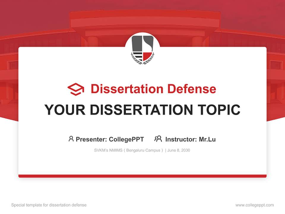 SVKM’s NMIMS（Bengaluru Campus） Graduation Thesis Defense PPT Template4:3 ratio PPT effect preview image7