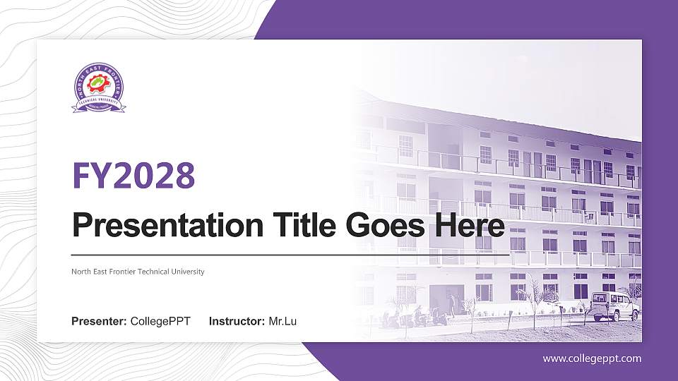 North East Frontier Technical University Academic Presentation/Research Findings Report PPT Template16:9 ratio PPT effect preview image