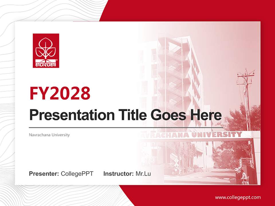 Navrachana University Academic Presentation/Research Findings Report PPT Template4:3 ratio PPT effect preview image5