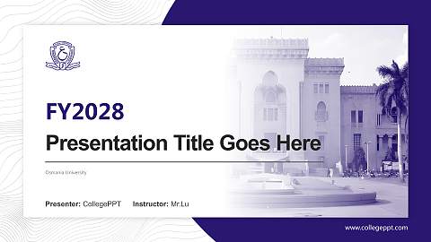 Osmania University Academic Presentation/Research Findings Report PPT Template