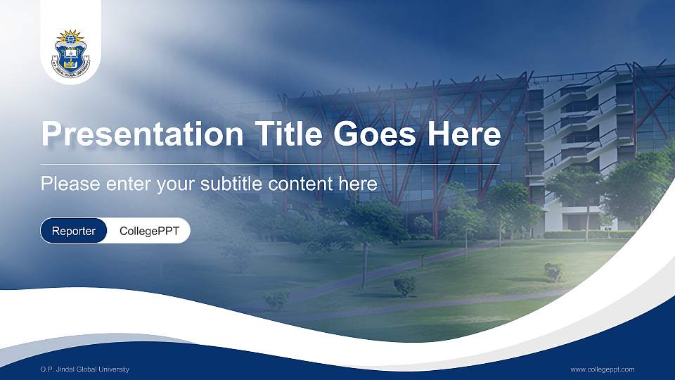 O.P. Jindal Global University Lecture Sharing and Networking Event PPT Template16:9 ratio PPT effect preview image