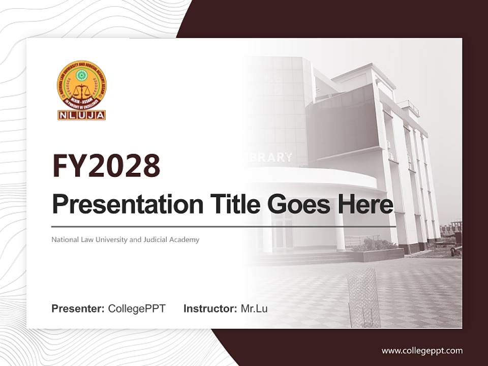 National Law University and Judicial Academy Academic Presentation/Research Findings Report PPT Template4:3 ratio PPT effect preview image5