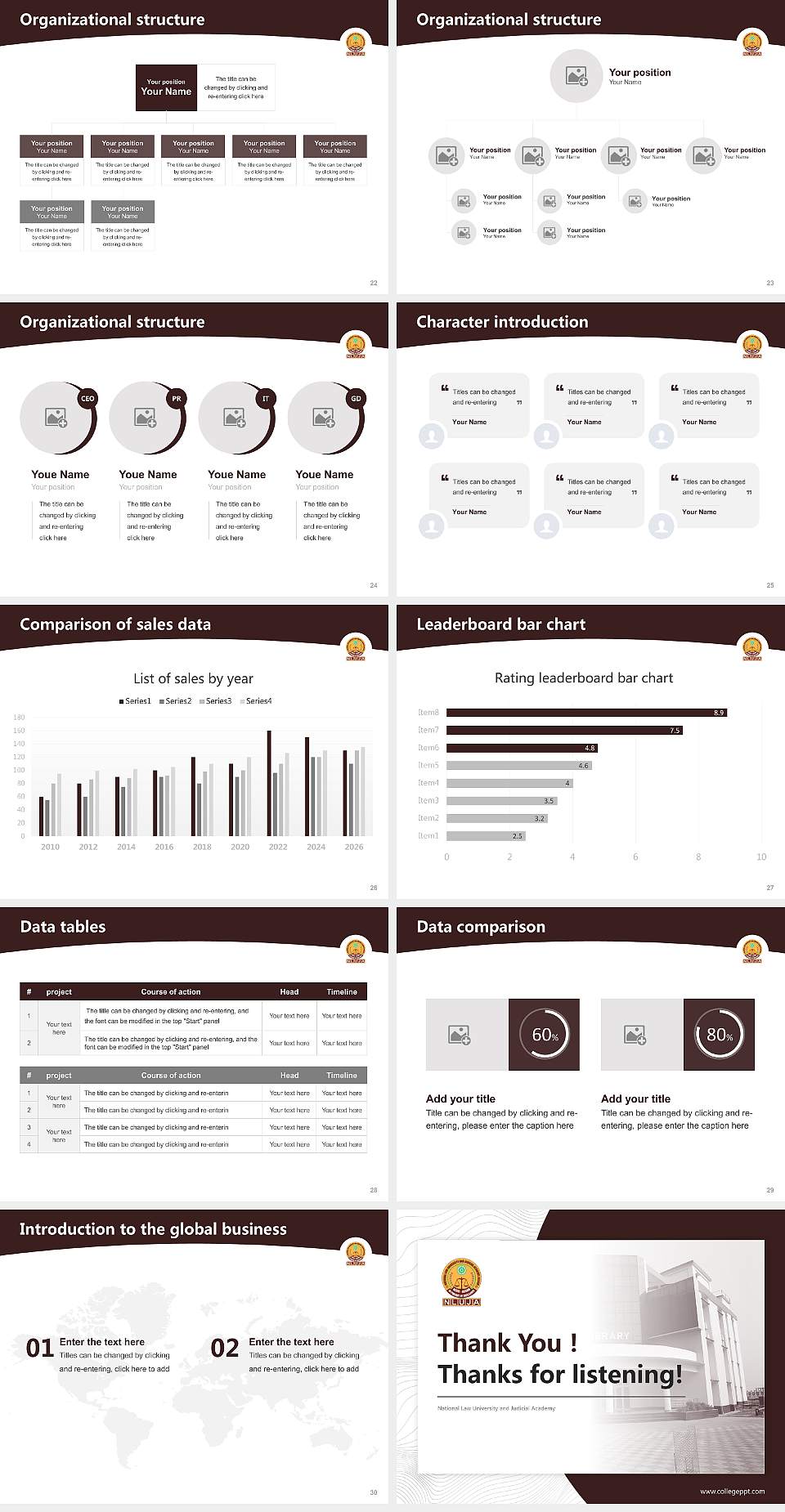 National Law University and Judicial Academy Academic Presentation/Research Findings Report PPT Template4:3 ratio PPT effect preview image4