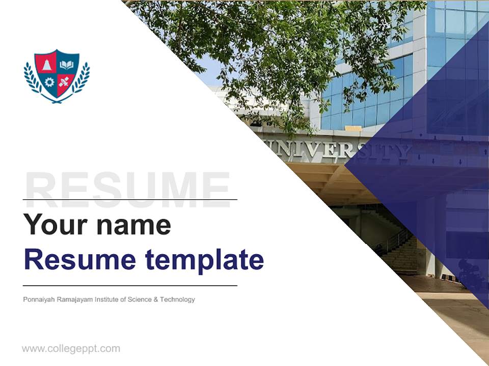 Ponnaiyah Ramajayam Institute of Science & Technology Resume PPT Template4:3 ratio PPT effect preview image5