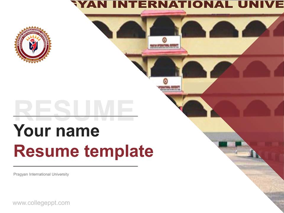 Pragyan International University Resume PPT Template4:3 ratio PPT effect preview image5