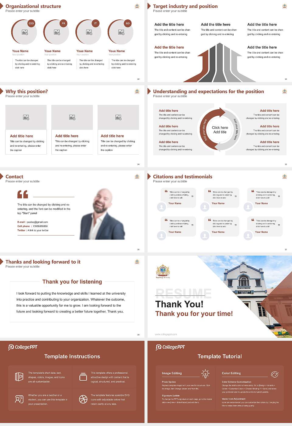 Nrupathunga University Resume PPT Template16:9 ratio PPT effect preview image4