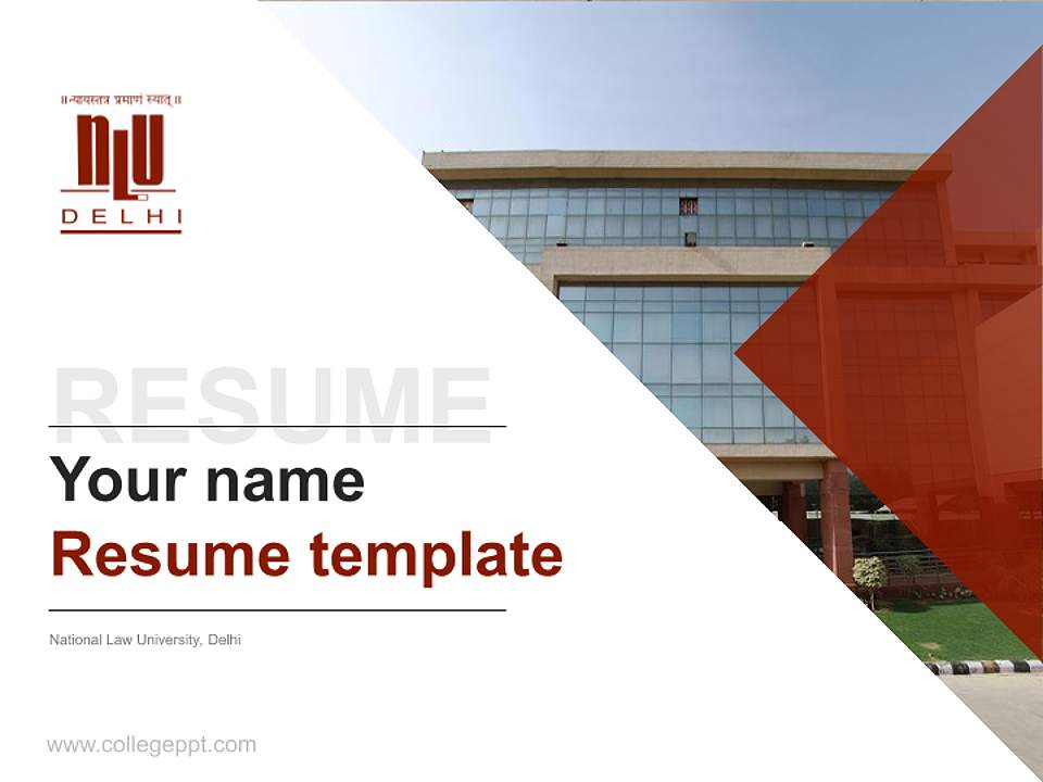 National Law University, Delhi Resume PPT Template4:3 ratio PPT effect preview image5