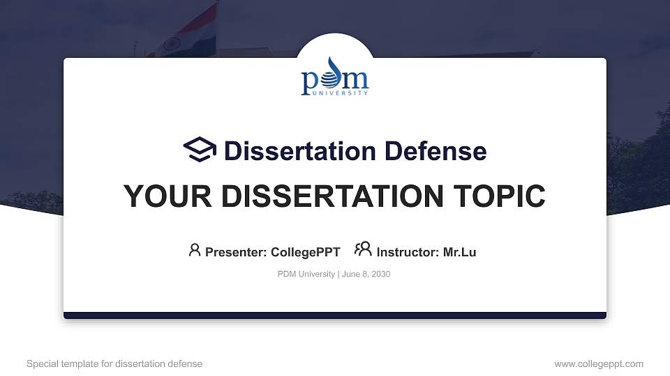 PDM University Graduation Thesis Defense PPT Template16:9 ratio PPT effect preview image