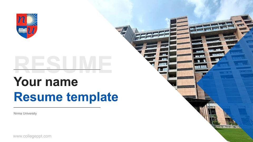 Nirma University Resume PPT Template16:9 ratio PPT effect preview image