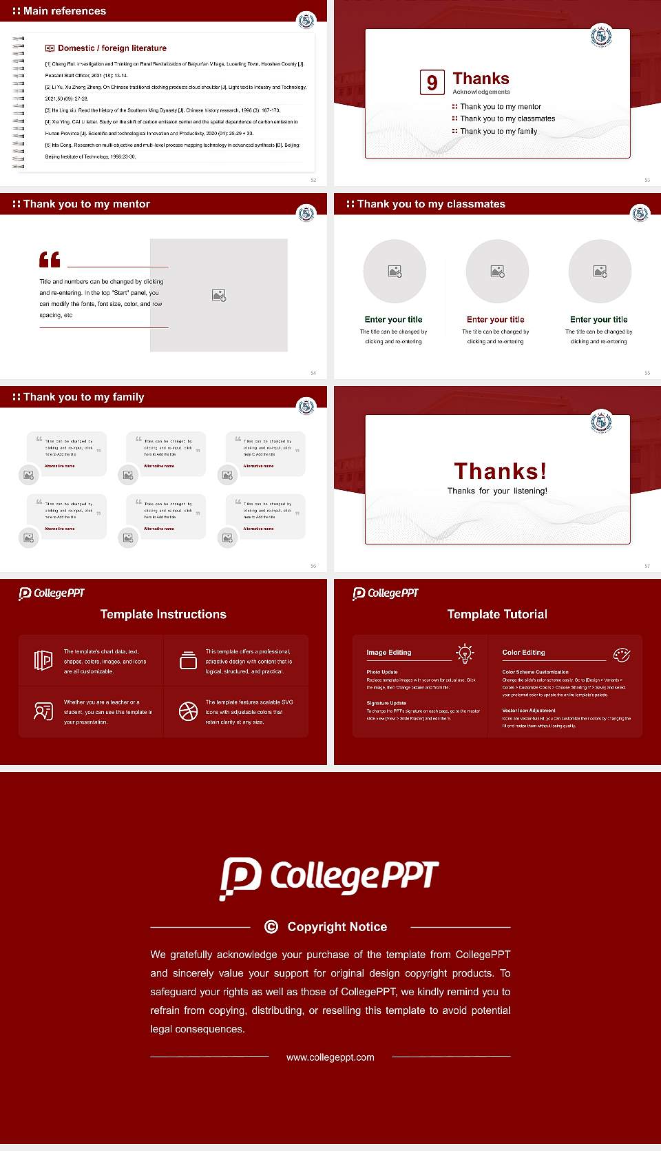 Nirwan University Graduation Thesis Defense PPT Template16:9 ratio PPT effect preview image7