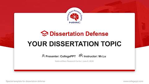 National Brain Research Centre Graduation Thesis Defense PPT Template