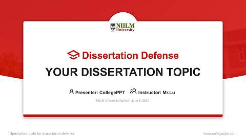 NIILM University Kaithal Graduation Thesis Defense PPT Template