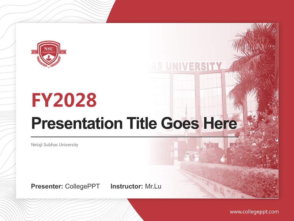 Netaji Subhas University Academic Presentation/Research Findings Report PPT Template4:3 ratio PPT effect preview image5