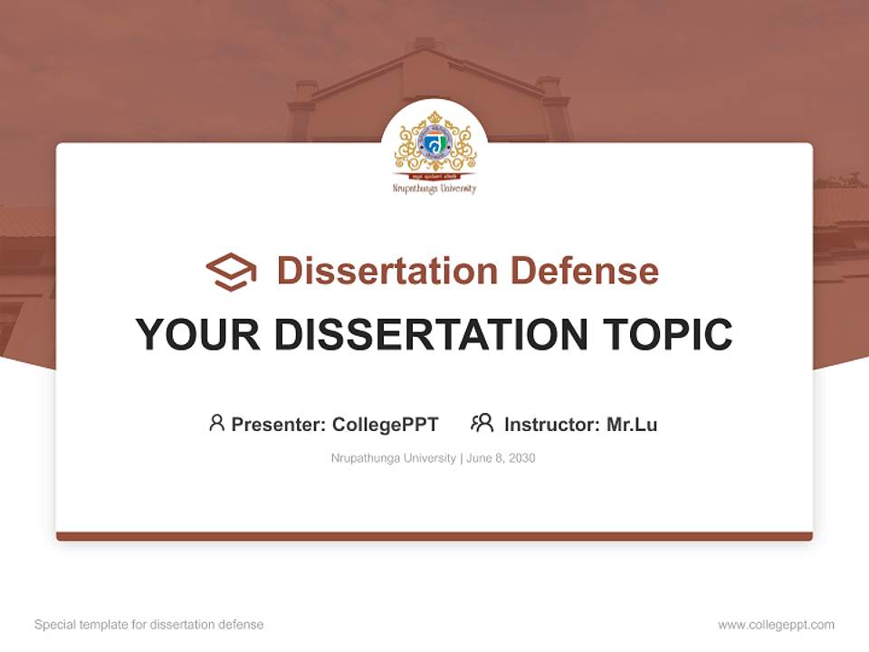 Nrupathunga University Graduation Thesis Defense PPT Template4:3 ratio PPT effect preview image7