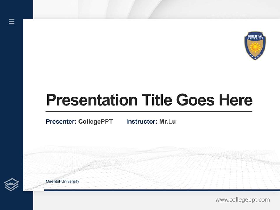 Oriental University Thesis Proposal/Graduation Defense PPT Template4:3 ratio PPT effect preview image5