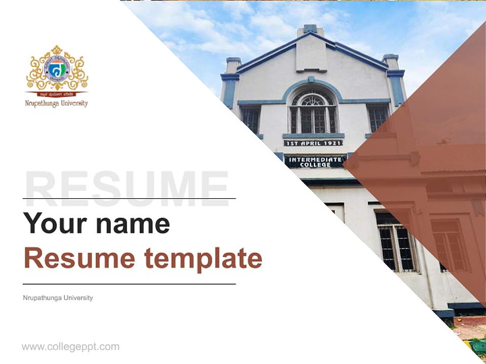 Nrupathunga University Resume PPT Template4:3 ratio PPT effect preview image5