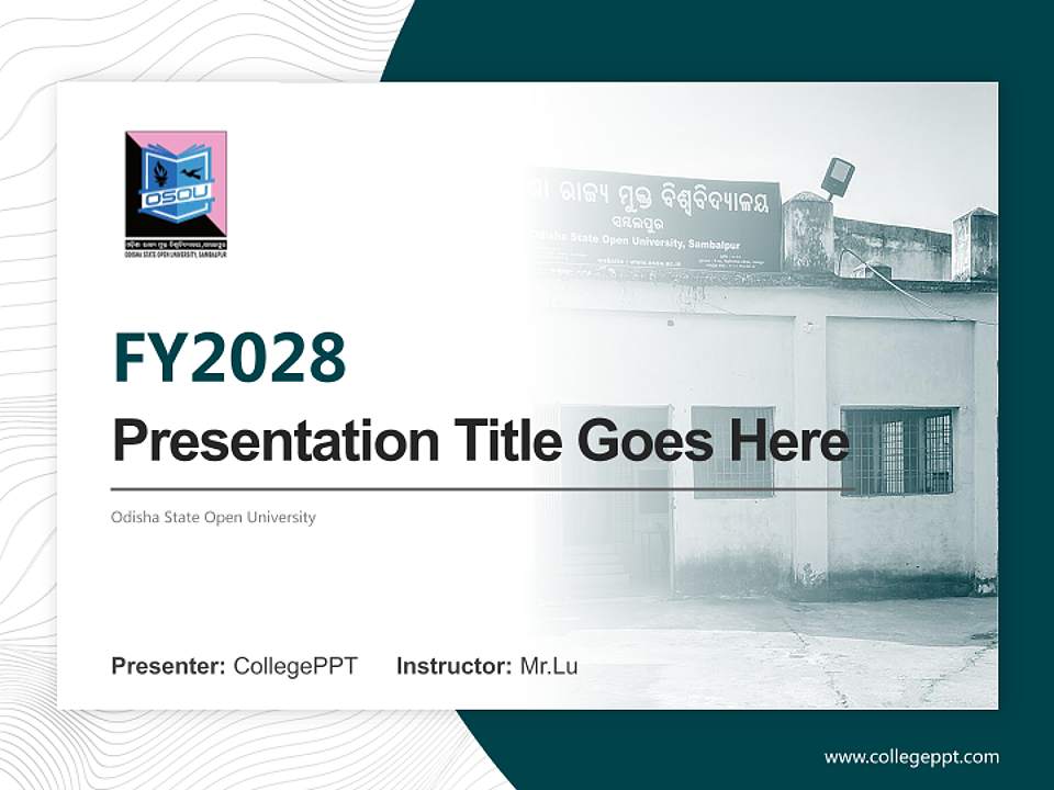 Odisha State Open University Academic Presentation/Research Findings Report PPT Template4:3 ratio PPT effect preview image5