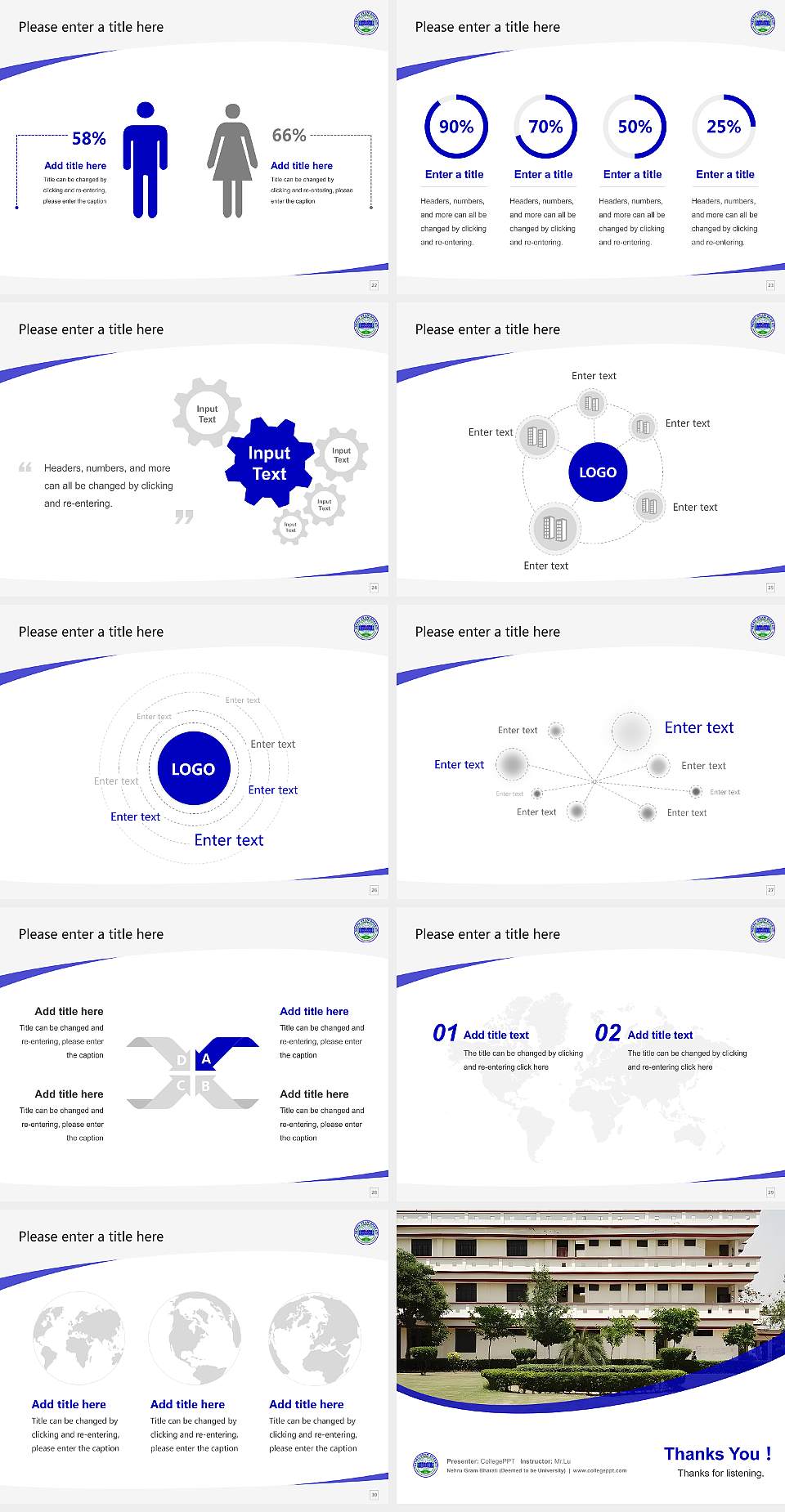 Nehru Gram Bharati (Deemed to be University) Course/Courseware Creation PPT Template4:3 ratio PPT effect preview image4