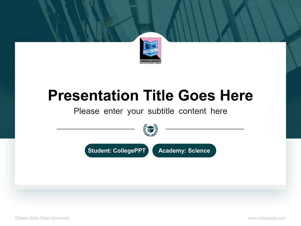 Odisha State Open University National Scholarship Defense PPT Template4:3 ratio PPT effect preview image4