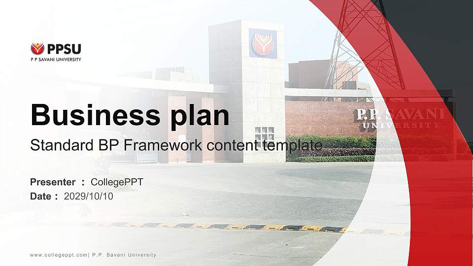 P.P. Savani University Competition/Entrepreneurship Contest PPT Template16:9 ratio PPT effect preview image