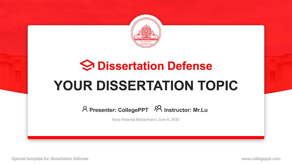 Nava Nalanda Mahavihara Graduation Thesis Defense PPT Template16:9 ratio PPT effect preview image