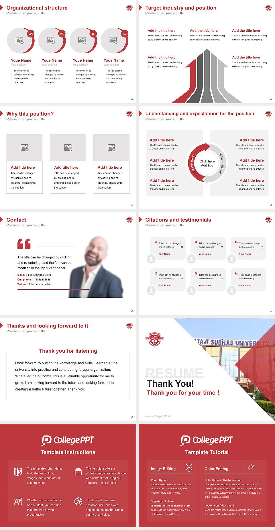 Netaji Subhas University Resume PPT Template4:3 ratio PPT effect preview image4