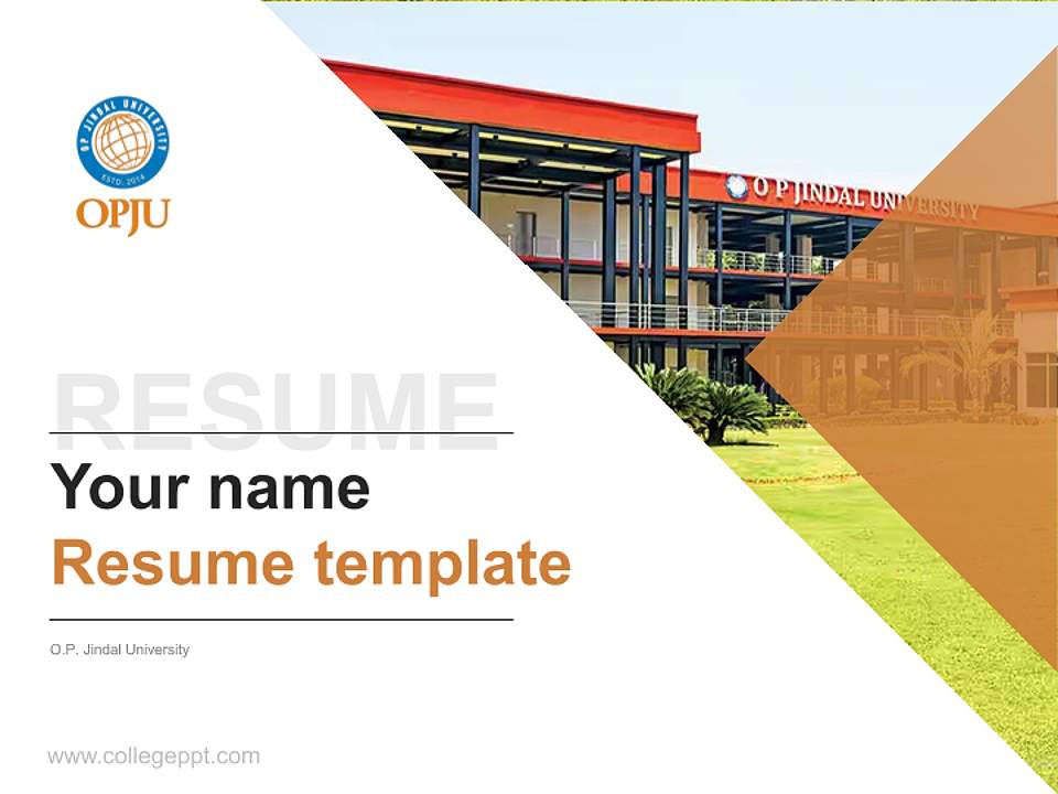 O.P. Jindal University Resume PPT Template4:3 ratio PPT effect preview image5