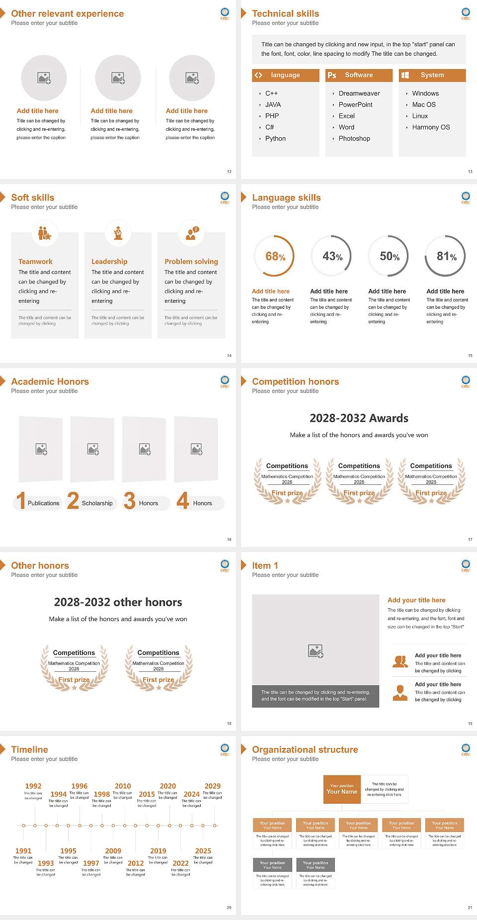O.P. Jindal University Resume PPT Template4:3 ratio PPT effect preview image3