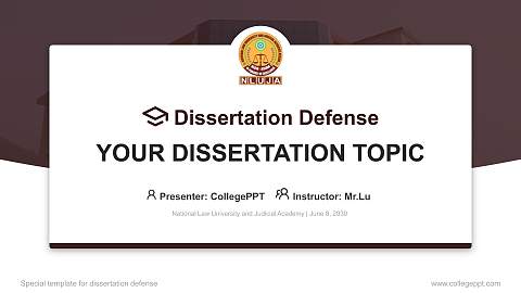 National Law University and Judicial Academy Graduation Thesis Defense PPT Template