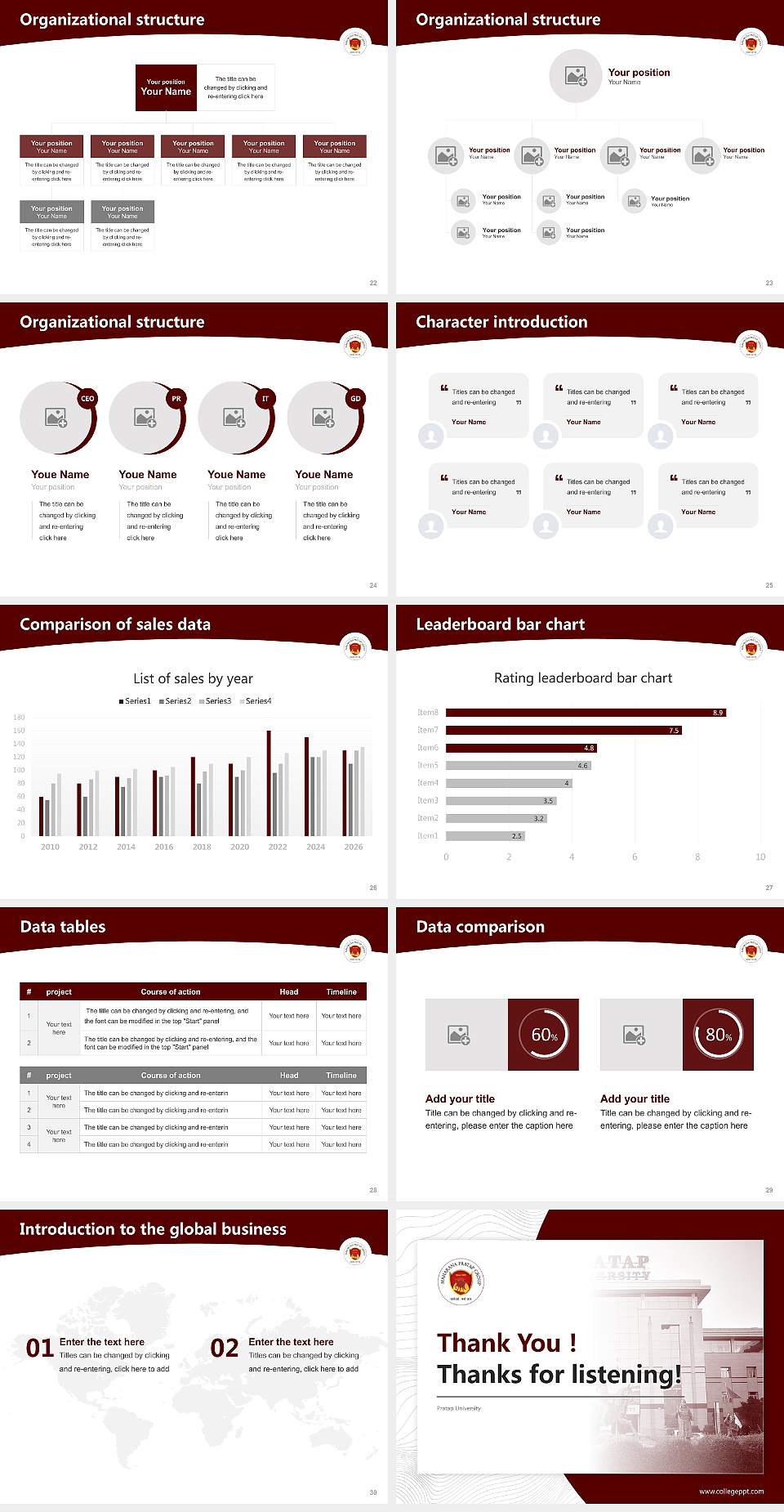 Pratap University Academic Presentation/Research Findings Report PPT Template4:3 ratio PPT effect preview image4