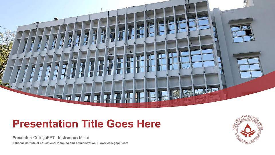 National Institute of Educational Planning and Administration Course/Courseware Creation PPT Template16:9 ratio PPT effect preview image