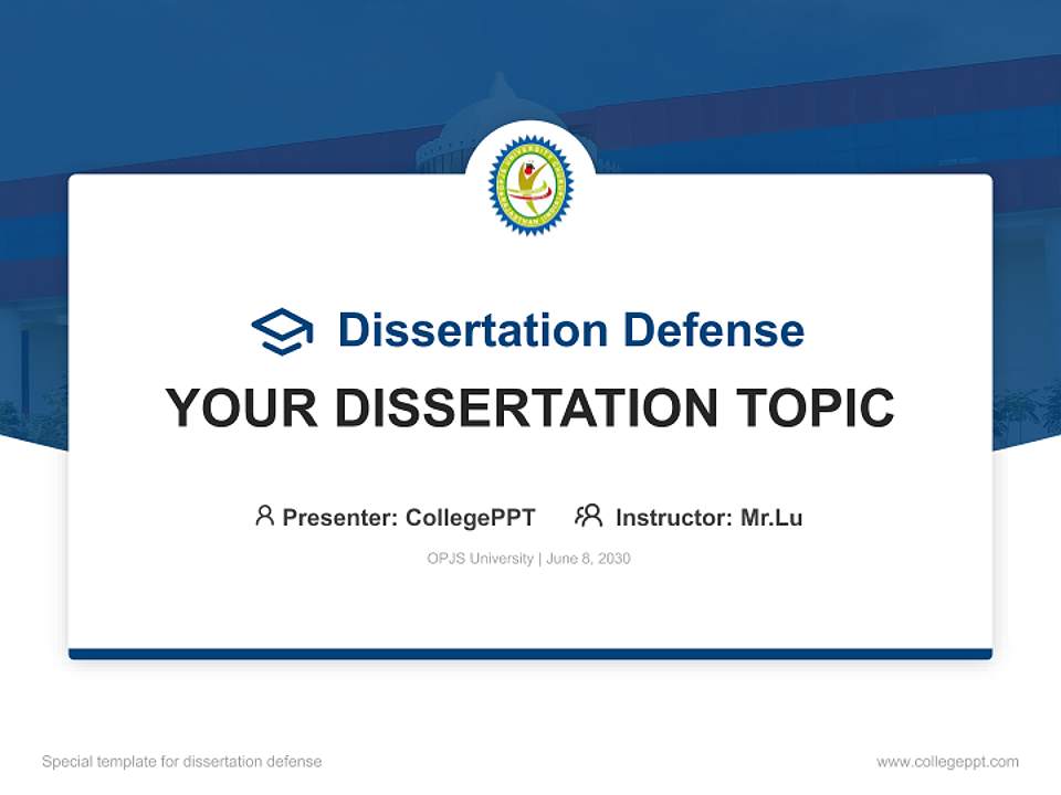 OPJS University Graduation Thesis Defense PPT Template4:3 ratio PPT effect preview image7